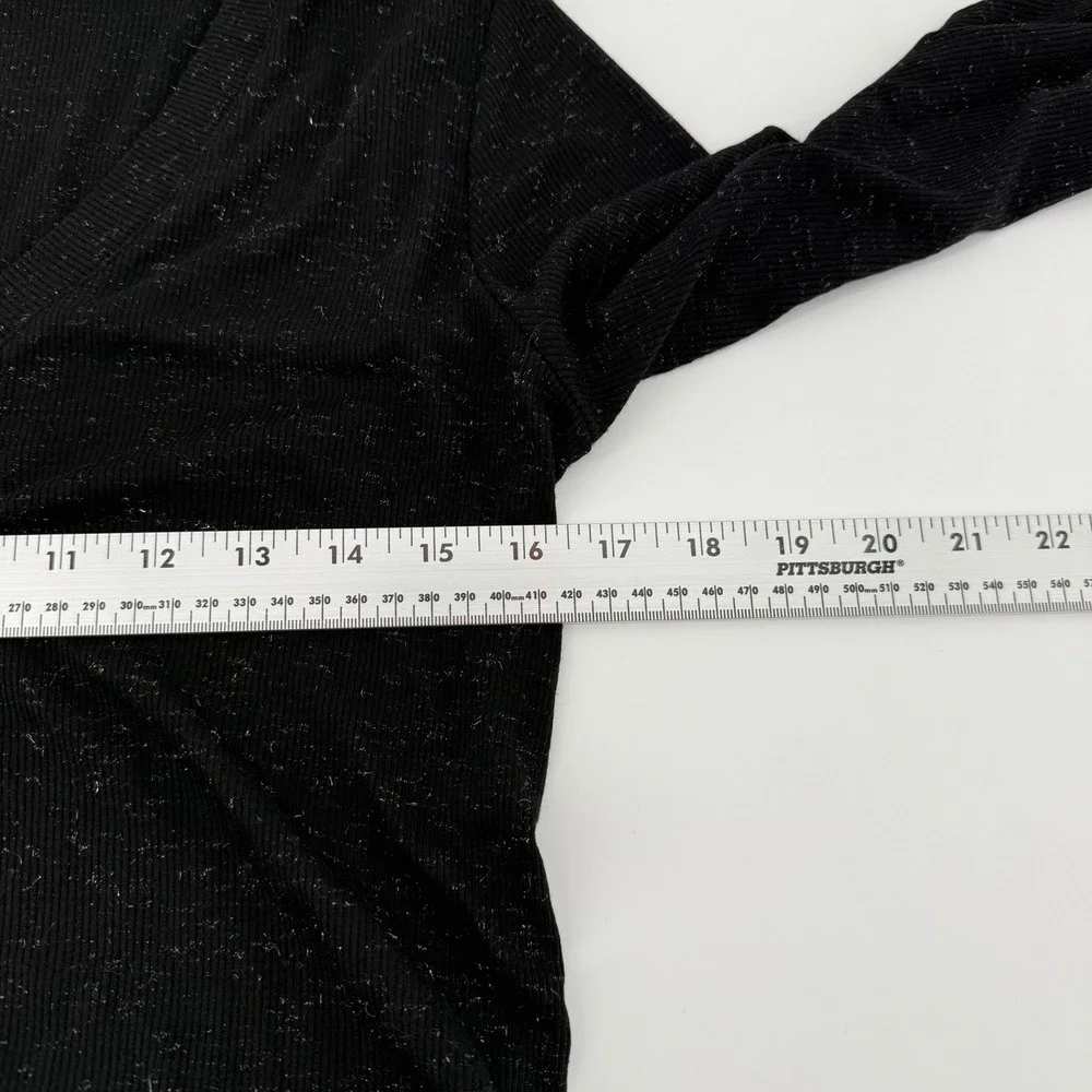 Harley-Davidson Womens Black Ribbed V-Neck Long Sleeve Top 96461-23VW Small - Picture 9 of 10
